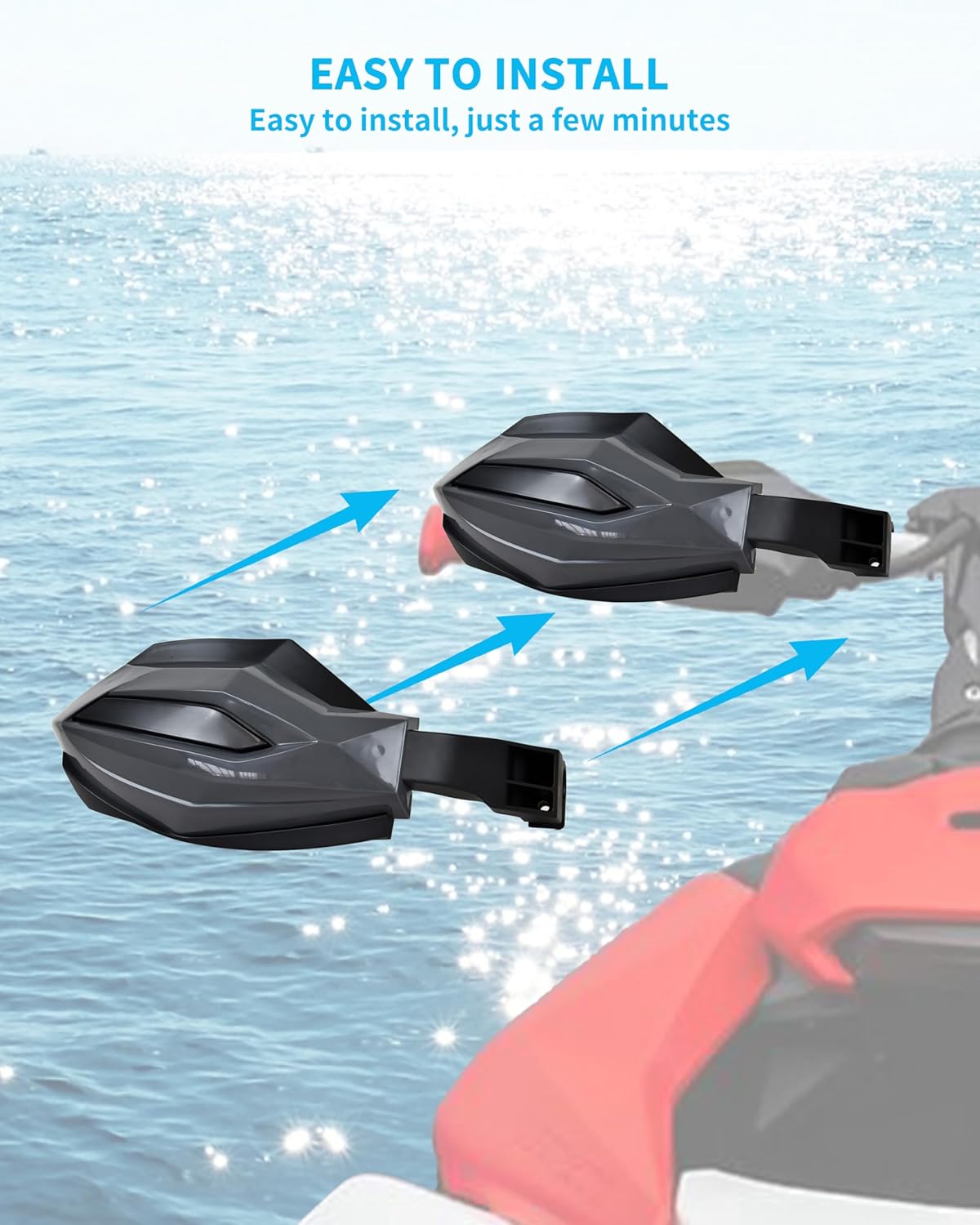 Handguards Air Deflector for Sea-Doo Spark Trixx 2025/Ski-Doo REV Gen5/Gen4/XS/XM/XP/XR/XU Accessories, Large Gray Plastic Hand Guards Wind Deflector Replace #860200712