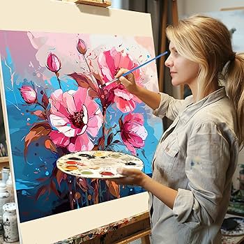 HEIBAGO Paysage Peinture Par Numéros Pour Adulte, Fleur Kit