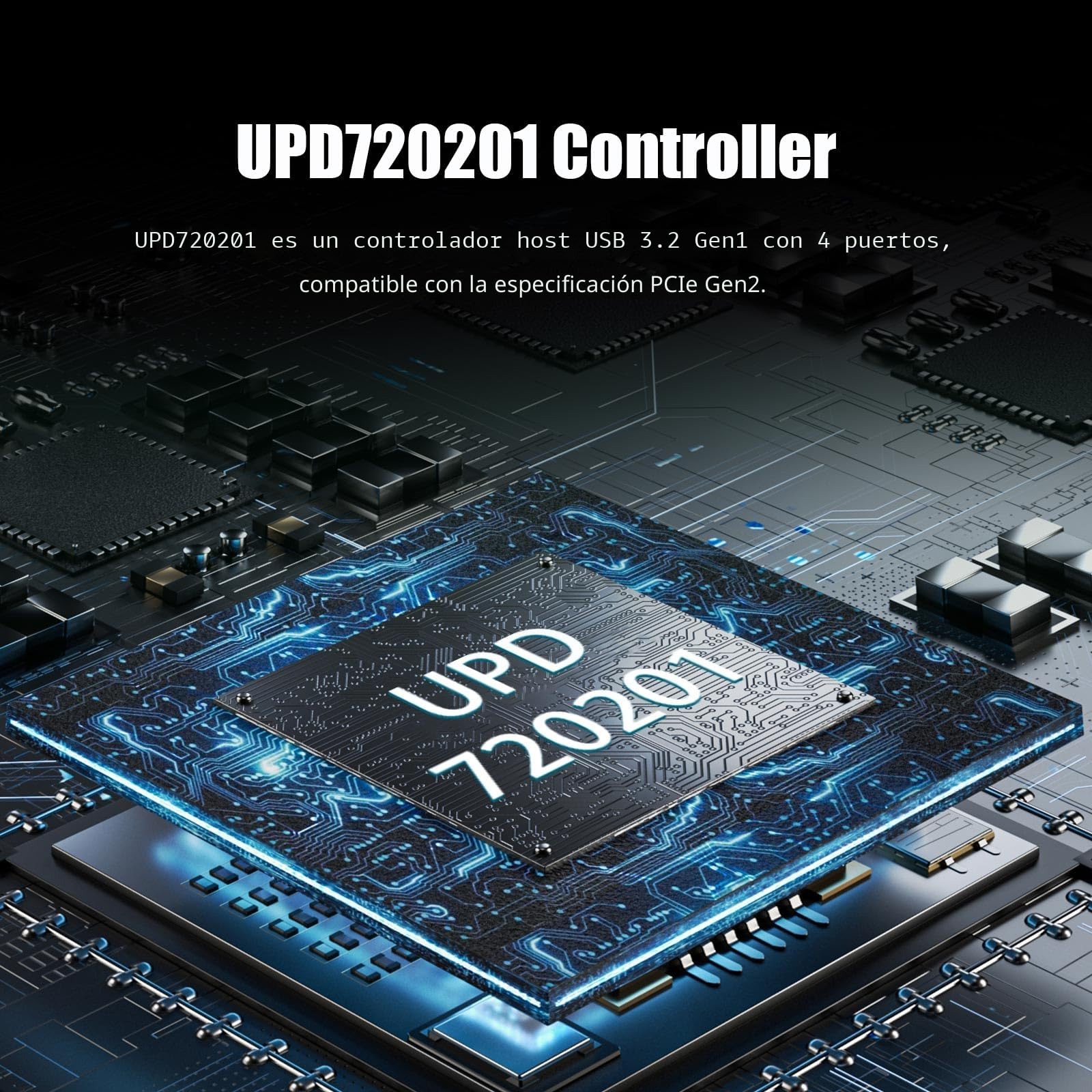 GLOTRENDS U3044AC Tarjeta de expansión PCIe USB de 4 Puertos, 2 USB-C y 2 USB-A (USB 3.2 Gen 1), Compatible con Windows y Linux (No Compatible con Mac OS)
