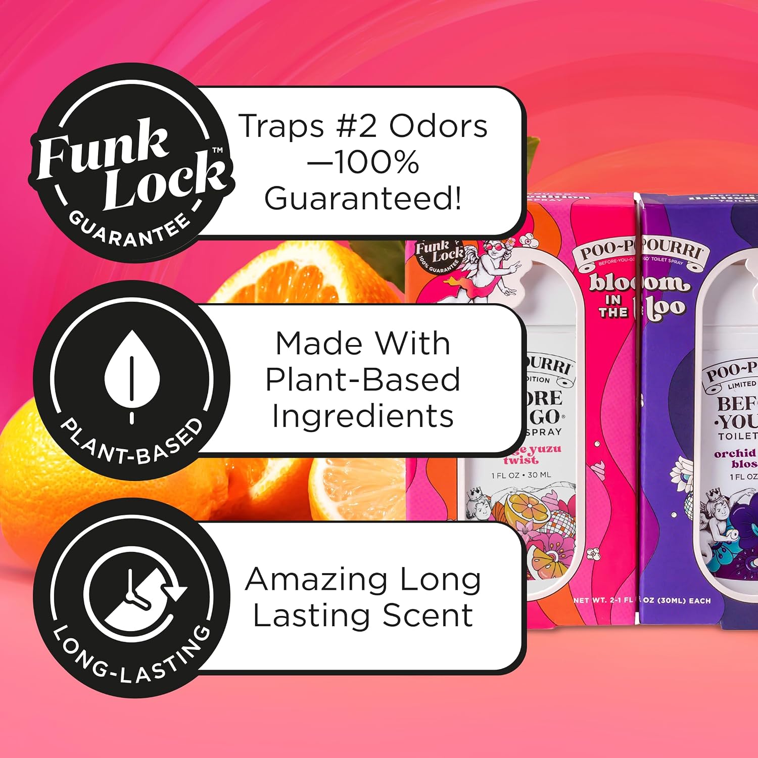 Poo-Pourri Tear & Share Bloom in the Bathroom Set Before-You-Go Toilet Pocket Sprayers Travel Essentials Variety 2 Pack - Bathroom Odor Removers - Travel Size Toiletries - Plant Based Ingredients