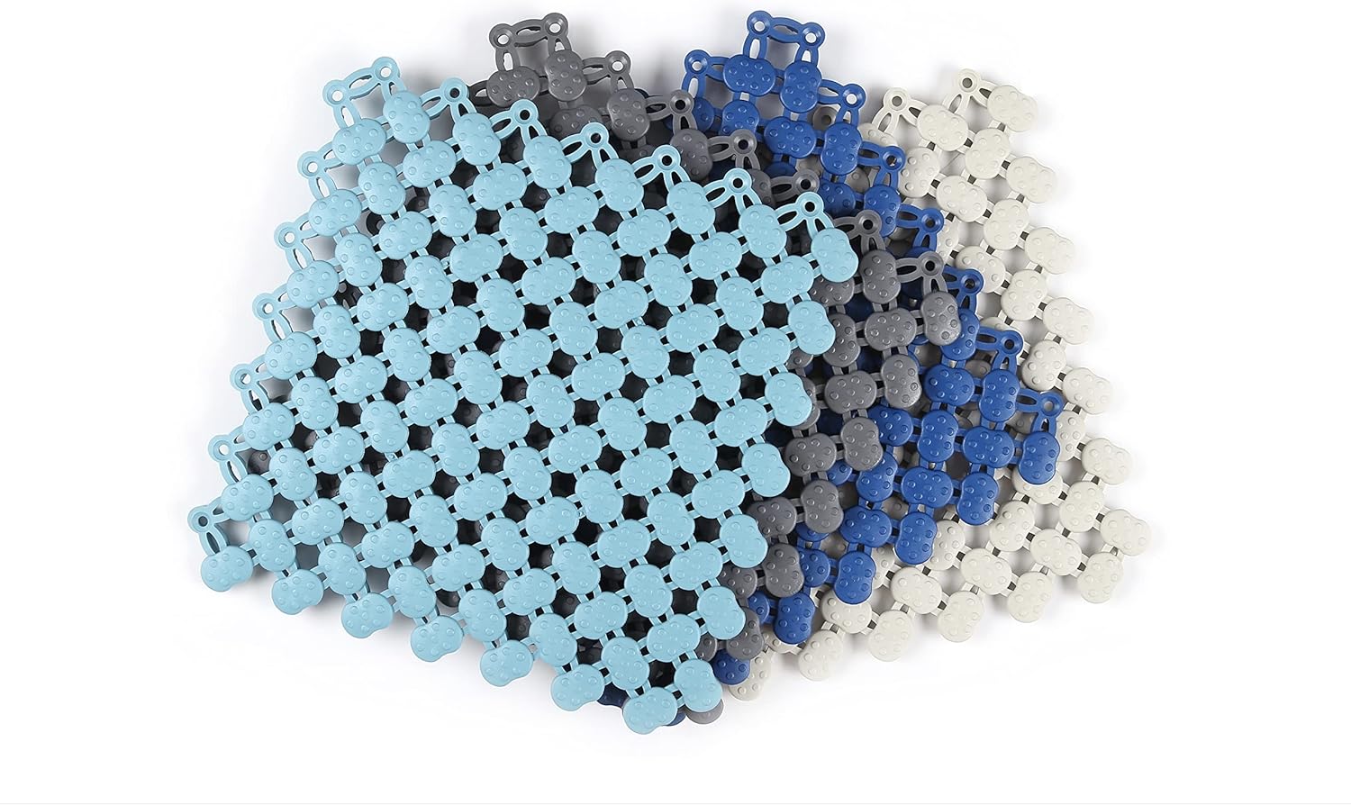 Square Shower Stall Mats Soft Non Slip 20pcs 8.66" Interlocking,Large Bathroom