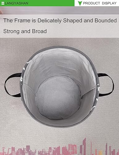 Miniatura 178 de LANGYASHAN Contenedor de almacenamiento, cesta organizadora plegable de tela de lona para ropa sucia, contenedores de juguetes, cestas de regalo, Un