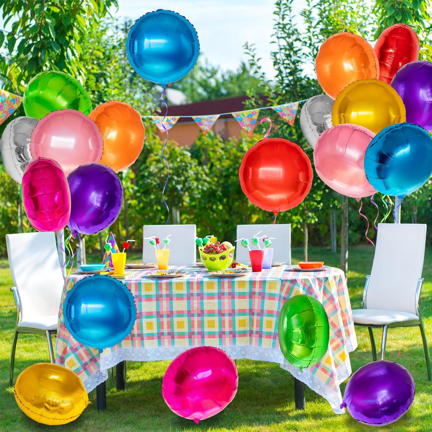 100 Pcs Round Foil Balloons, 18 Inch Colorful Round Mylar Helium Balloon for Party Decorations - Image 4