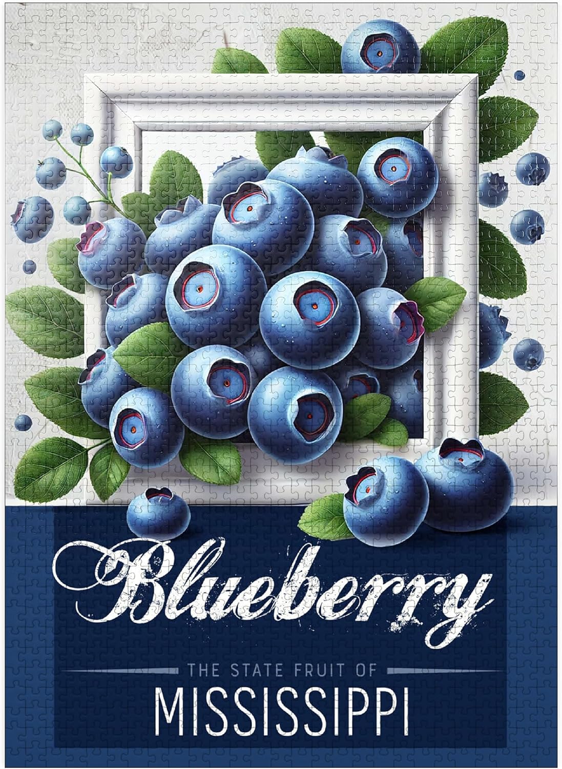 MyPuzzle Colorful Fruits: Mississippi, Blueberry - State Fruits Series - Premium 500 Piece Jigsaw Puzzle for Adults