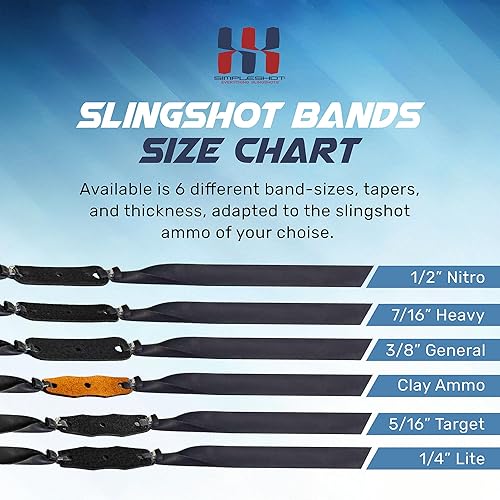 Miniatura 5 de SimpleShot 5 piezas de bandas de honda profesionales y potentes, bandas elásticas planas para catapulta de tiro