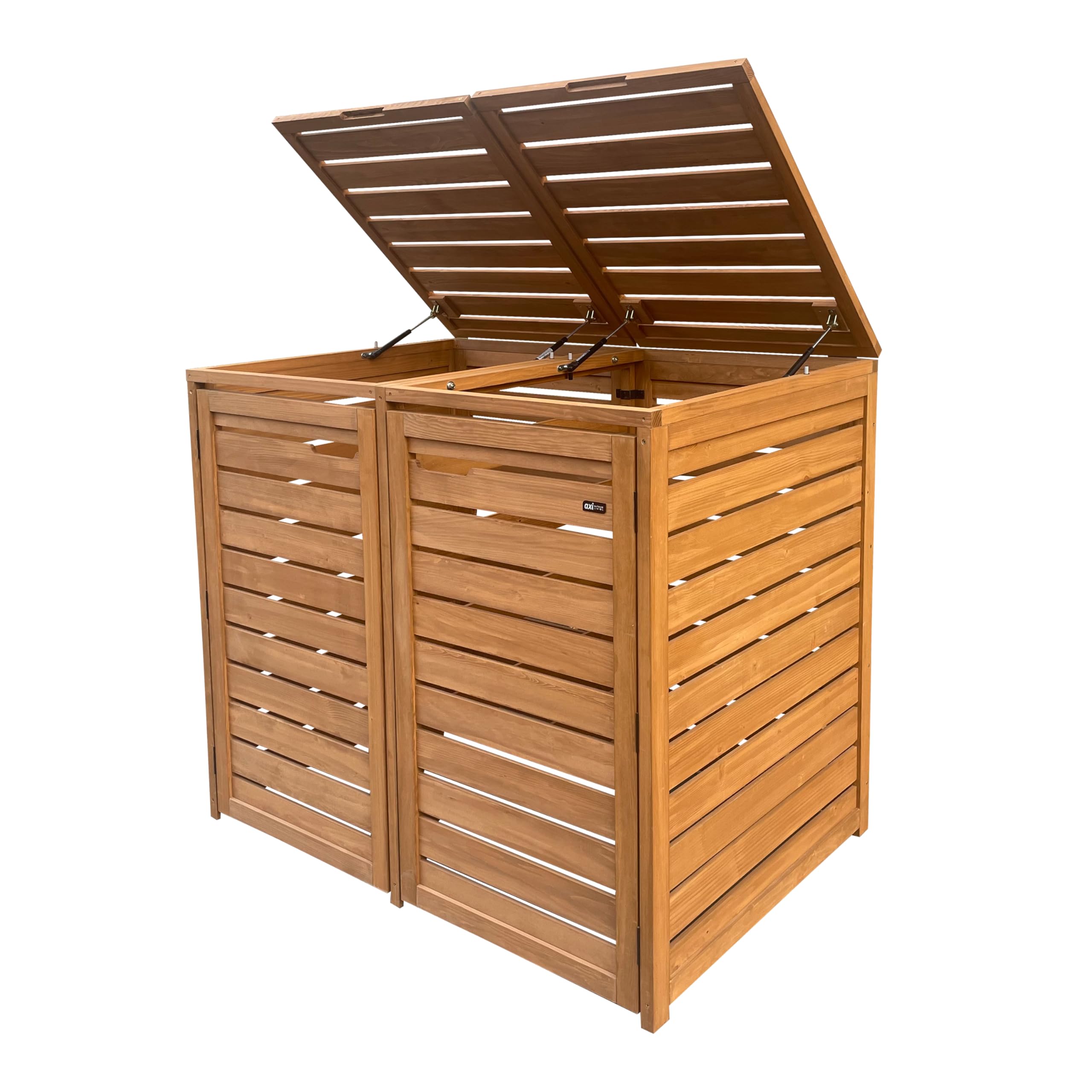 Axi Lex Cache Poubelle en Bois Marron - Abri Poubelle pour 2 Conteneurs - Max. 240L - Abri Poubelle Extérieur avec Excellente Ventilation