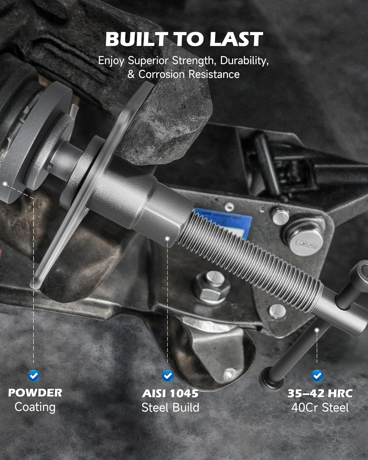 Orion Motor Tech Brake Caliper Wind Back Tool Kit, 24pc Brake Caliper Compression Tool Set with Thrust Bolt Assemblies Retaining Plates Caliper Hangers 18 Disc Adapters, Caliper Tool with Case