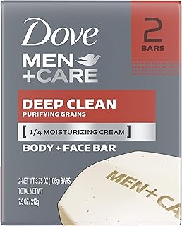 Dove Men+Care Men's Bar Soap More Moisturizing Than Bar Soap Deep Clean Effectively Washes Away Bacteria, Nourishes Your S...