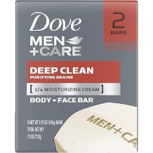 Dove Men Deep Clean Body and Face Soap Bars   Pack of 2