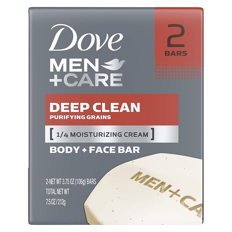 Sabonete em barra Dove Men+Care Deep Clean para rosto e corpo, 2 unidades