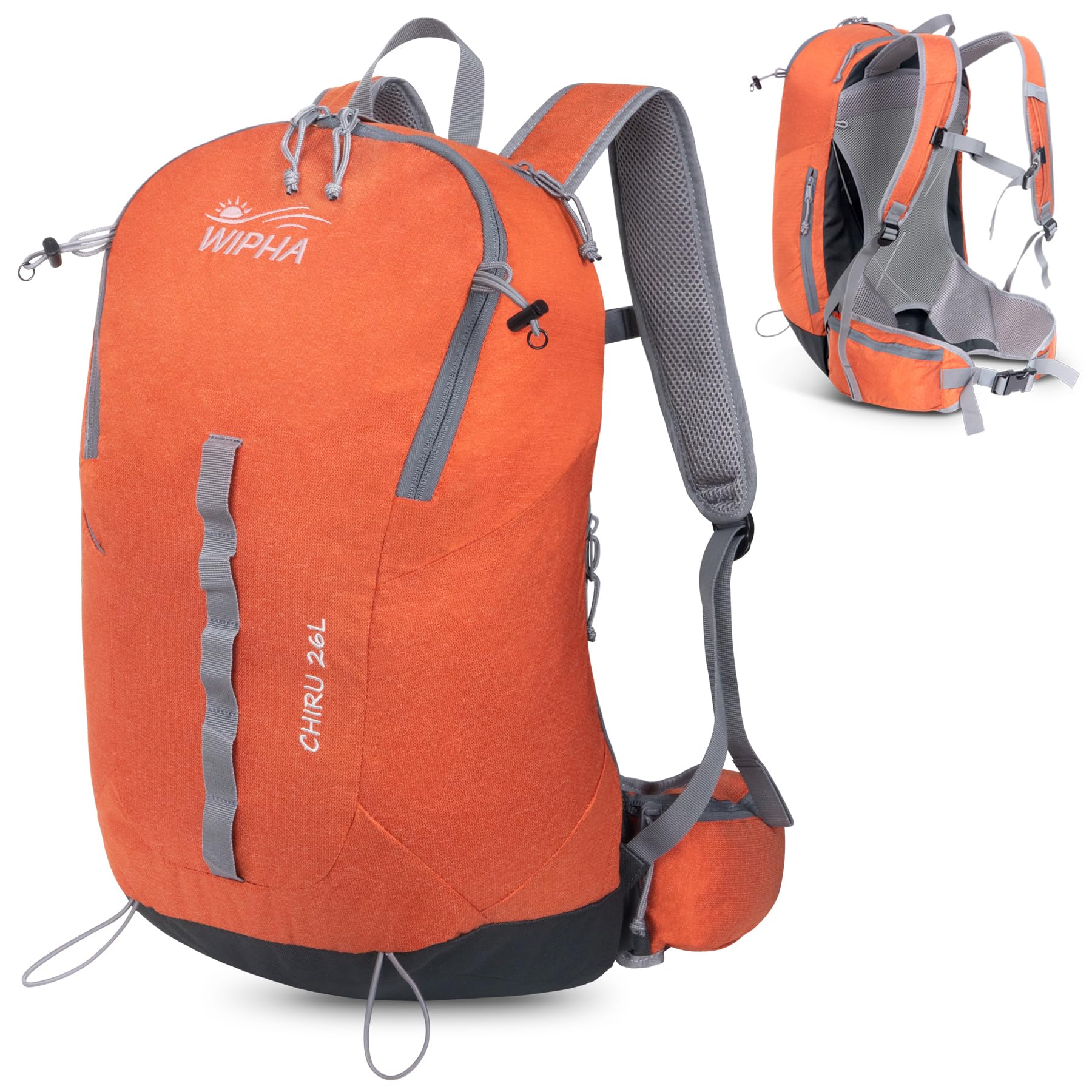 WIPHA Frame Hiking Backpack 26L, Breathable Hiking Daypack Travel Backpacks for Women Men Camping Outdoor Sport
