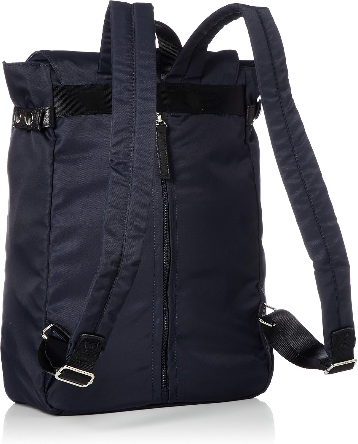 Isaac 2060446 Nylon and Cowhide Leather Combination Series Rucksack, Navy