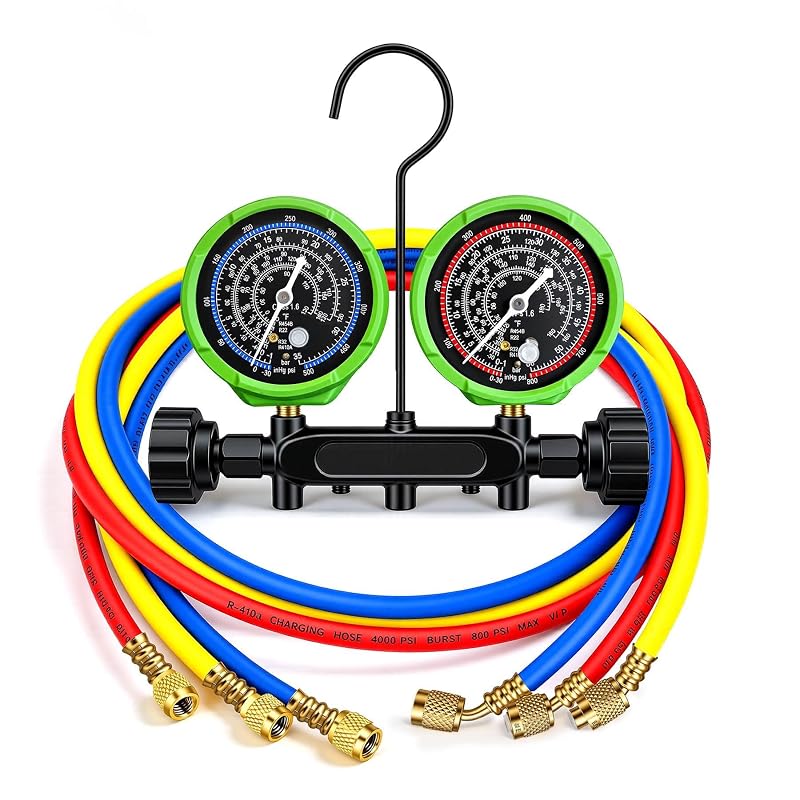 Kit de Manifold para Ar-Condicionado com Mangueiras de 1,52 m, Compatível com A2L, R32, R454B, R410A e R22 GuardFlow