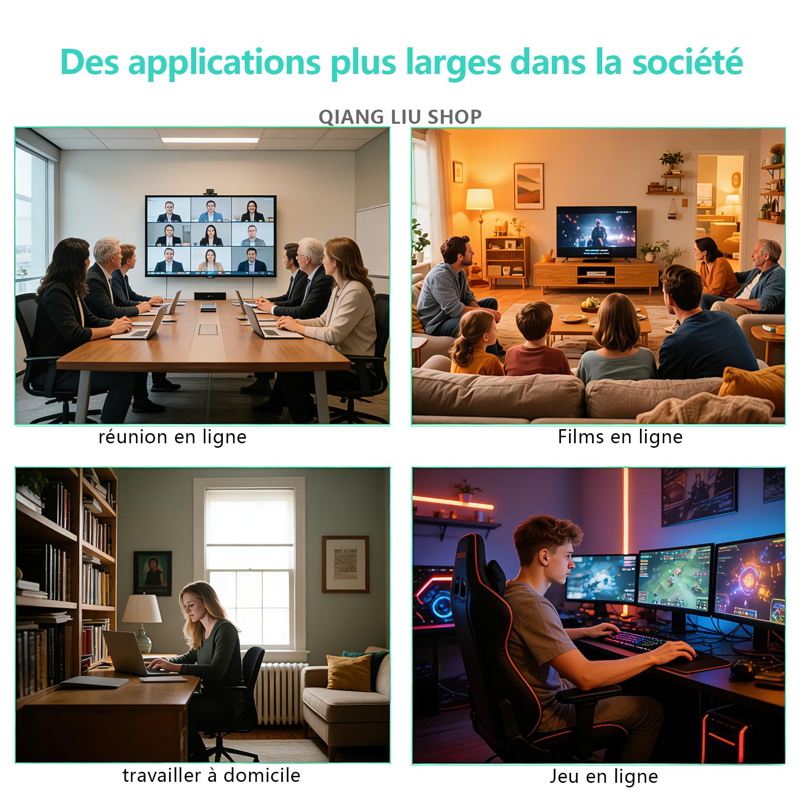 Répéteur D'intérieur WiFi 6 AC1200M(5+2,4) GHz Double Bande, 6 Antennes 2 Ethernet Ports Offrant Une Pénétration du Signal Ultra-puissante à 360° à Travers Les Murs, Bureau Famille