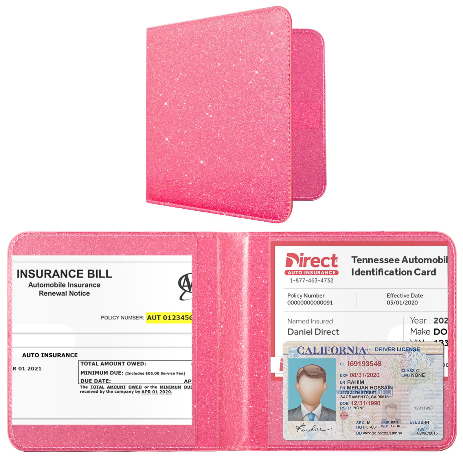 CoBak Car Registration and Insurance Holder - Small and Lightweight Vehicle Glove Box Car Organizer, Auto Truck Comparment Accessories Case for