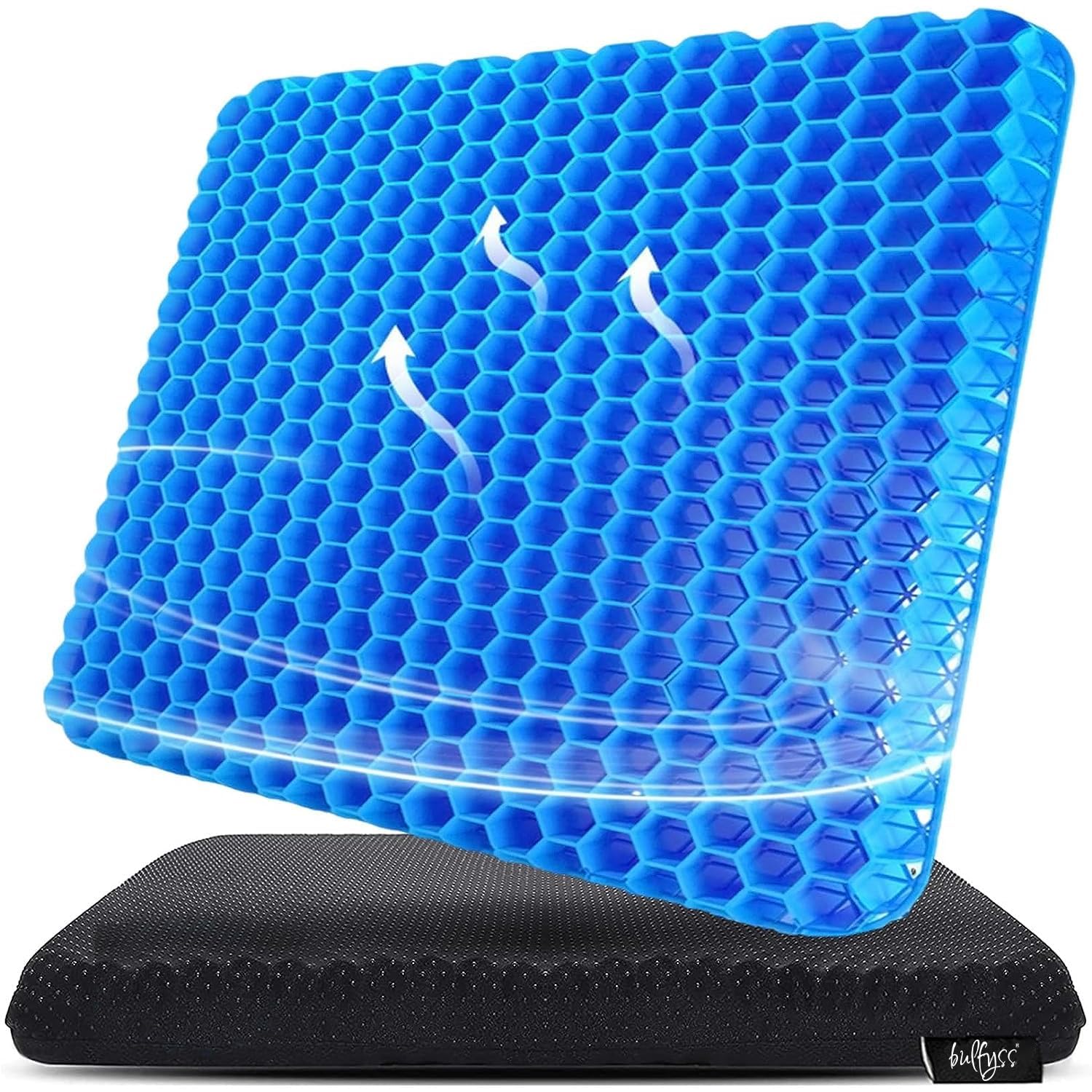 Bulfyss Medical Grade Gel Double-Sided Honeycomb Design Breathable, Durable, Portable Cushion Seat Pad -Helps in Relieving Back, Spine and Hips Pain (