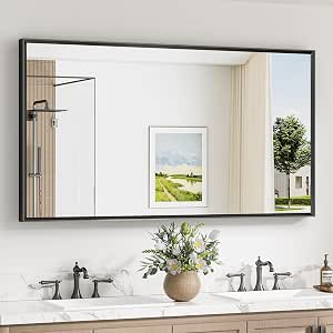 Amazon.com: Keonjinn 55 x 30 Inch Black Bathroom Mirrors for Over Sink ...