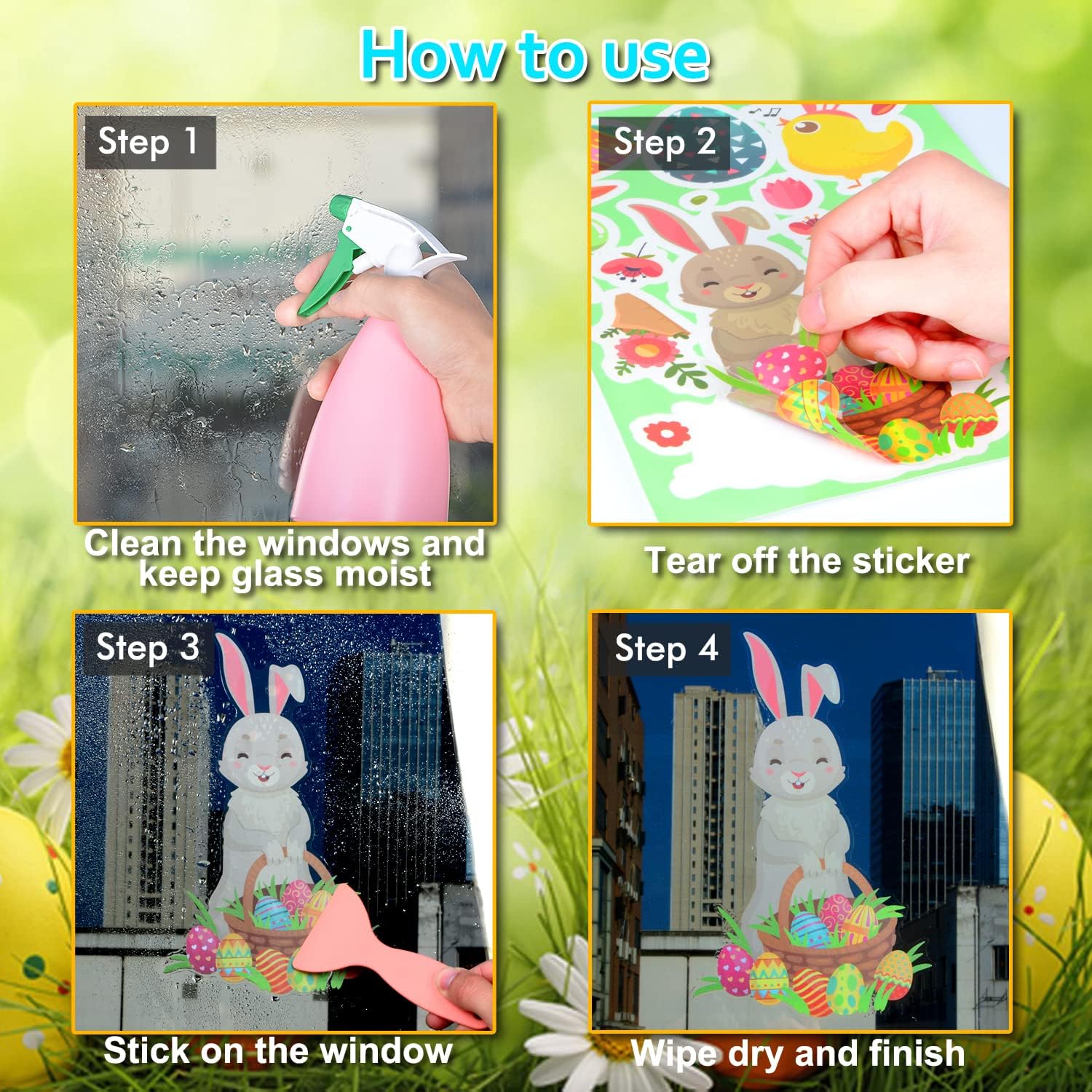 Taspire 153pcs Easter Window Stickers Reusable, Double Sided Easter Window Decorations - Image 5