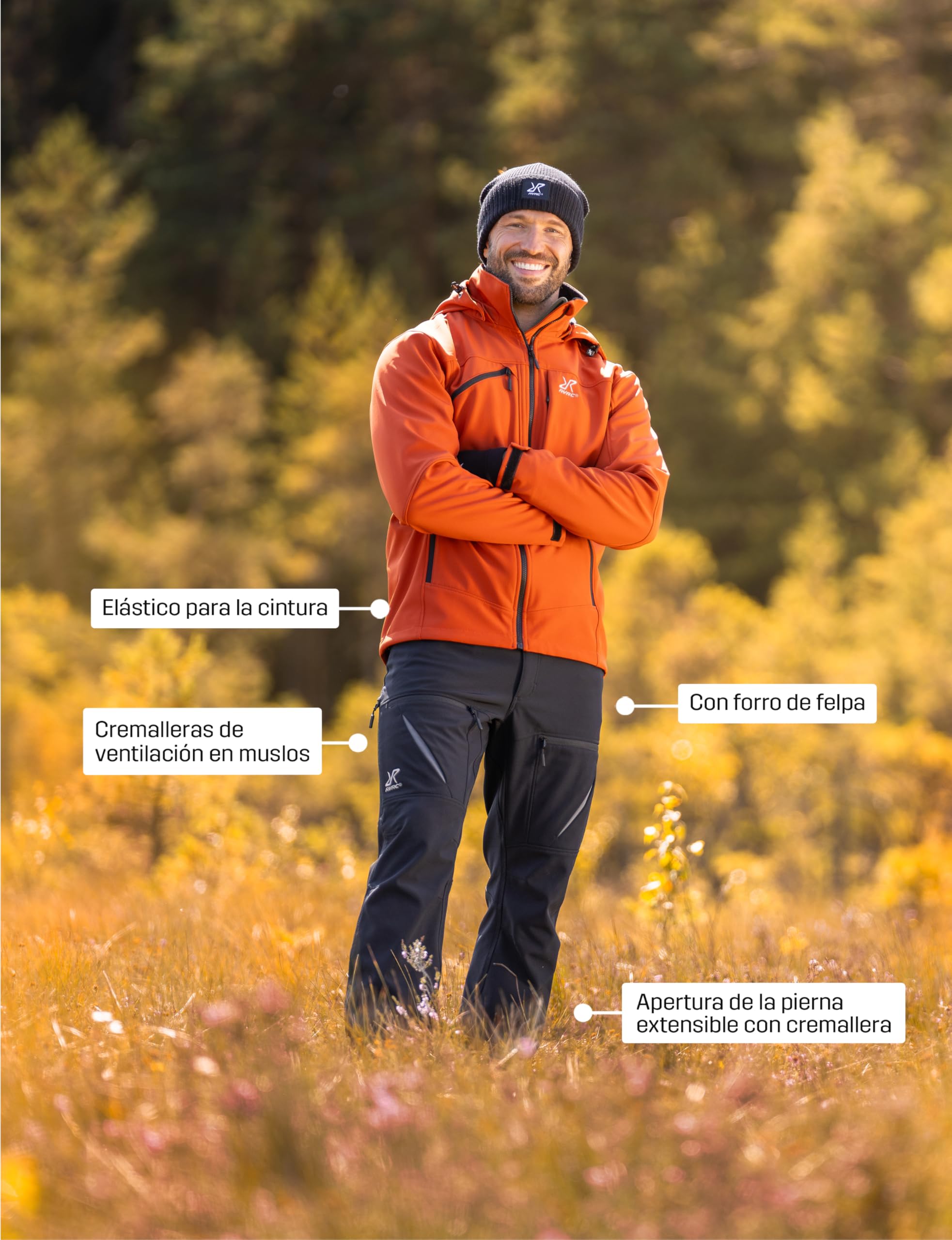 RevolutionRace Hiball Softshell Pants para Hombre, Pantalones de Exterior para Senderismo