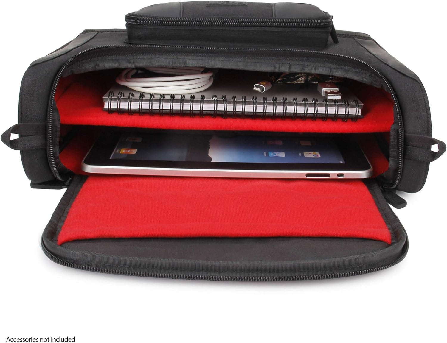 USA Gear Tablet Bag Compatible with 11 inch iPad Pro & 10.2 inch Tablets - Adjustable Interior Fits Keyboard, Charger more - Image 4