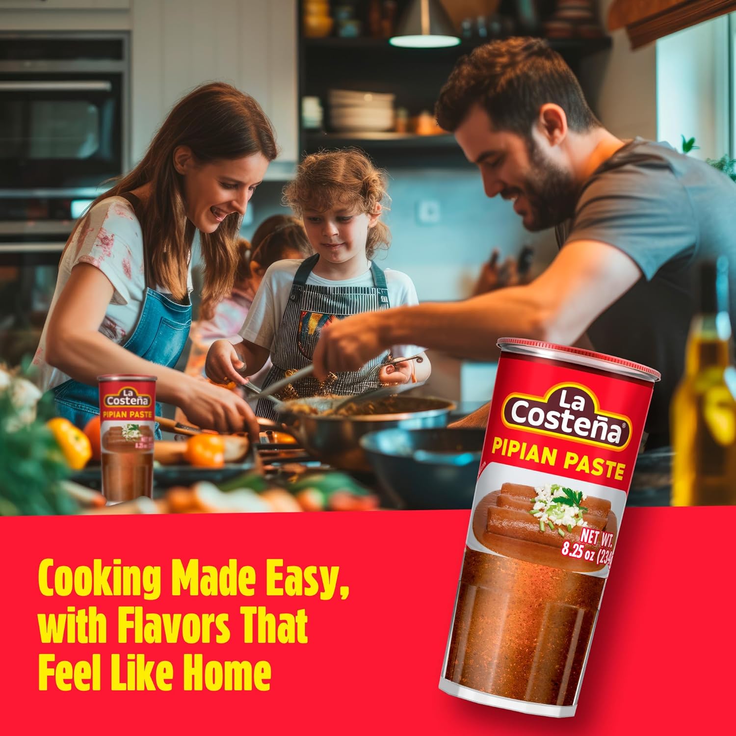 La Costeña Pipian Mole Sauce - Pipian Paste with Ancho Chiles & Pumpkin Seeds - Mexican Food, Enchilada Seasoning, Meat Marinade, Rice, Tamale, Taco, Burger, Comida Mexicana - 8.25oz, 12 Pack