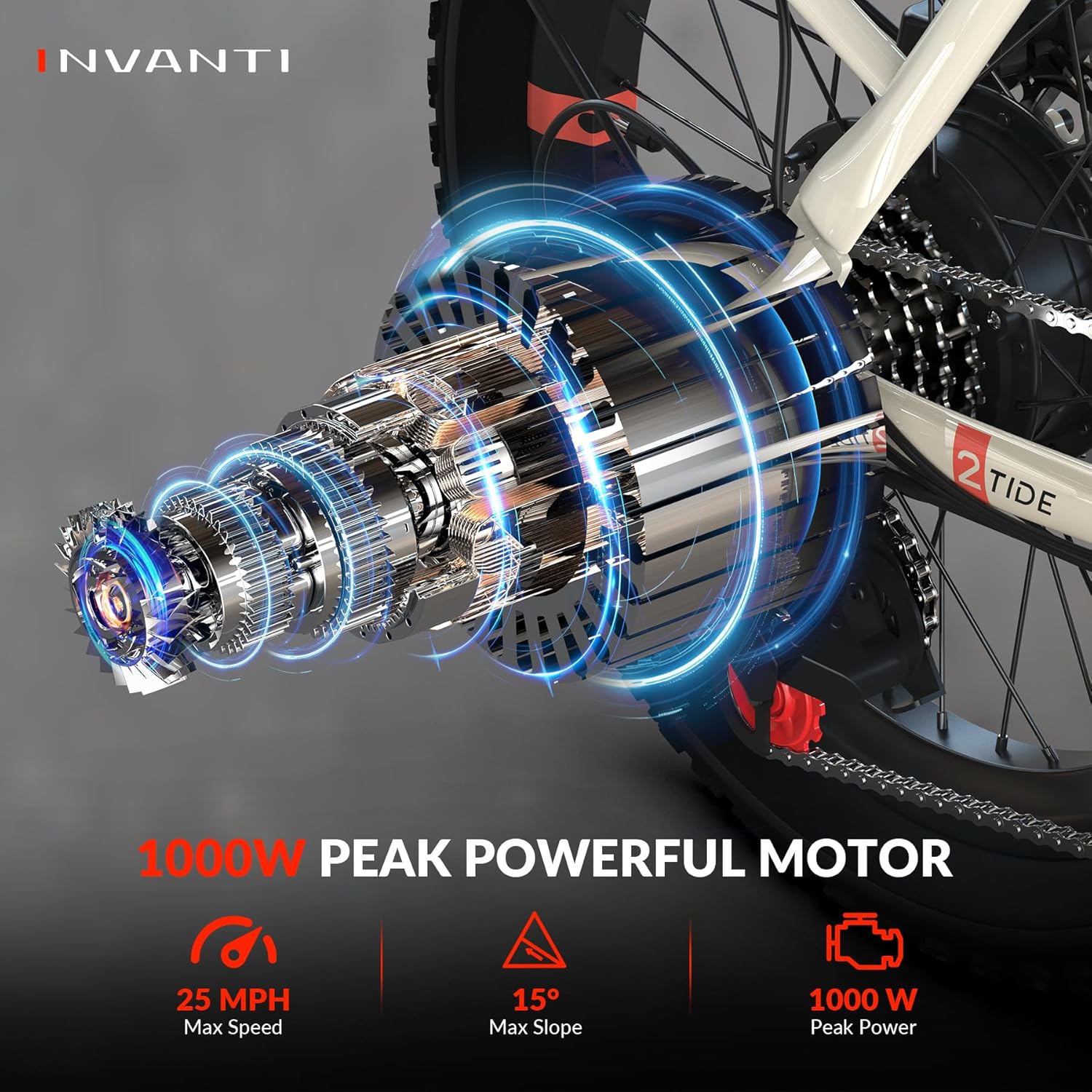 ഇൻവാന്റി ഇലക്ട്രിക് ബൈക്ക് ഡ്യുവൽ ഷോക്ക് അബ്സോർബിംഗ് ഫോർക്കുകൾ