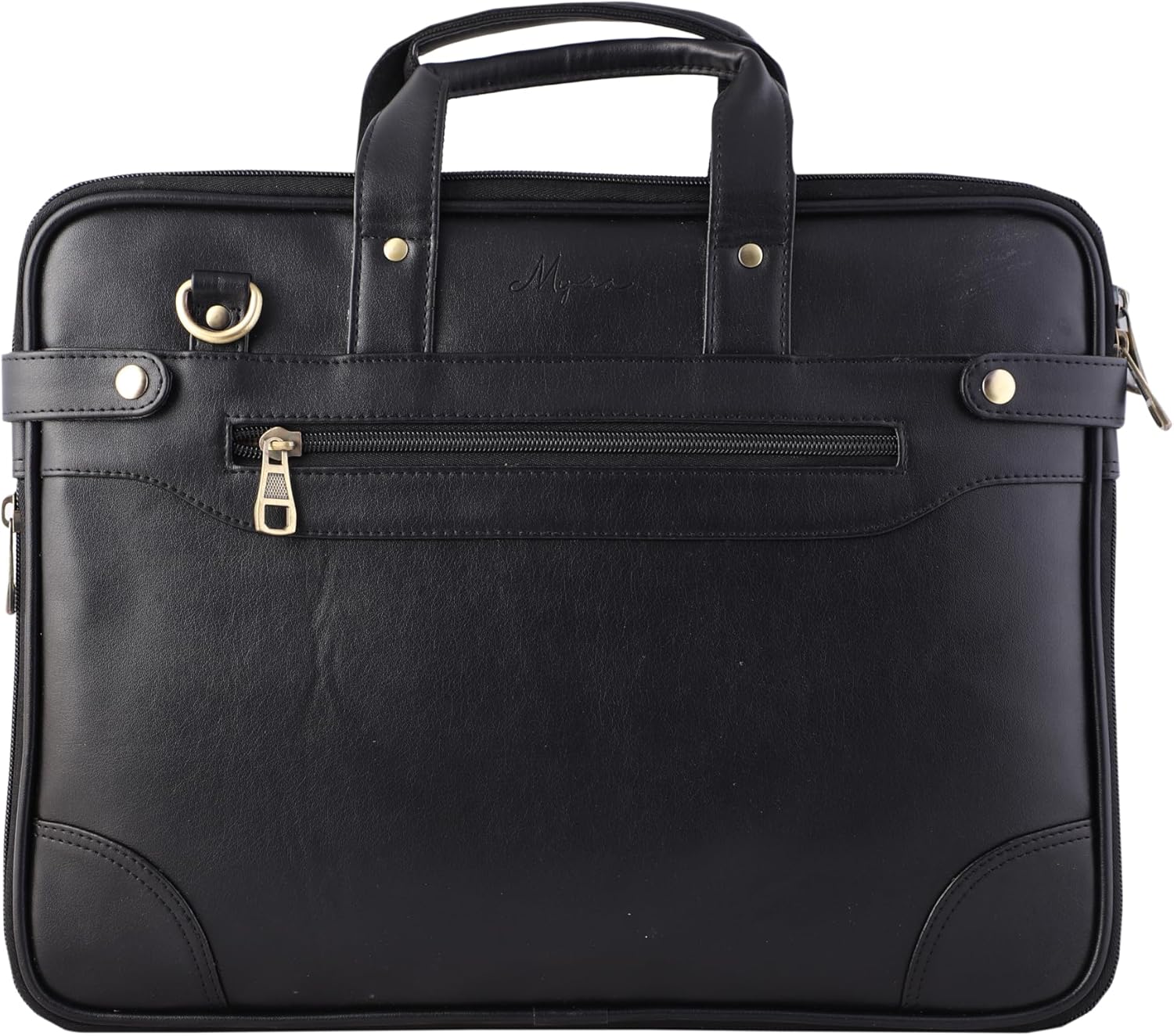 Mysa Vegan Leather Slim Messenger Crossbody Shoulder Laptop Sleeve Bag for Office Work Fit 14" Computer Laptop for Men Women