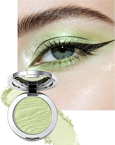 Mint Glow Glitter Eyeshadow, Holographic Iridescent Highlighter Eye Shadow