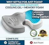 ComfiLife Gel-Enhanced Non-slip Coccyx Memory Foam Seat Cushion - For Back Pain Relief, Tailbone Support, Sciatica, Healthy Posture, Office Chair, Car Seat, Travel, Driving, Wheelchair and more - 2