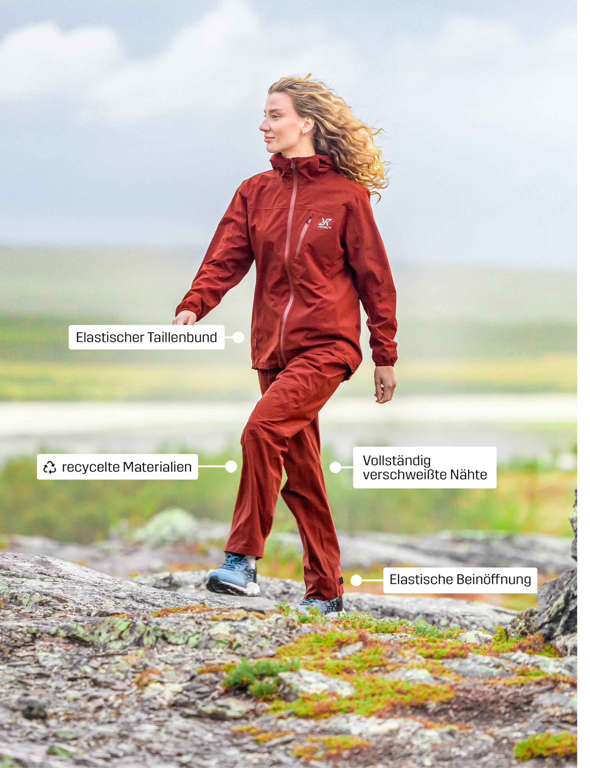RevolutionRace Vector 2L Pants für Damen, Wasserichte und Winddichte Regenhose für Wandern