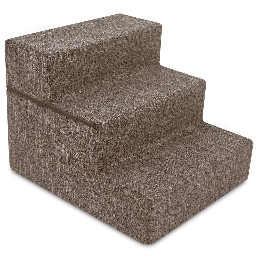 Foldable Pet Steps or Stairs with CertiPUR-US Certified Foam for Dogs and Cats by Best Pet Supplies