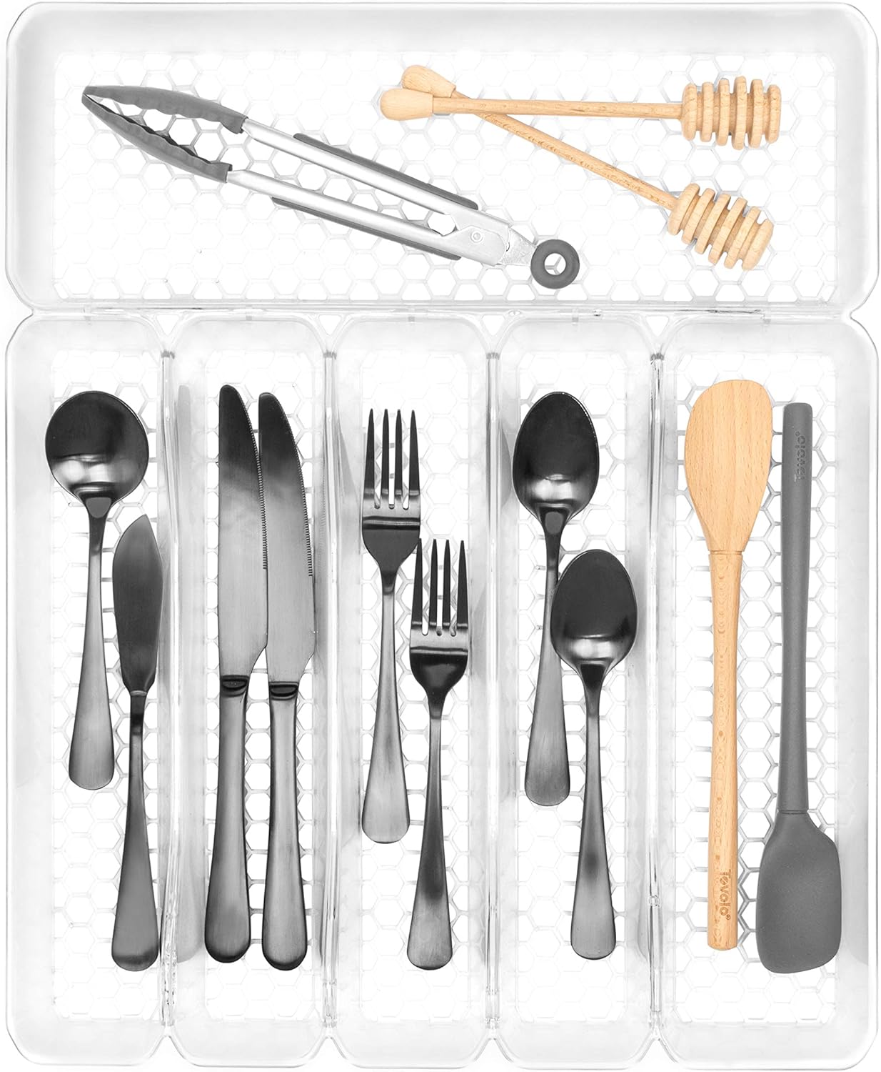 Spectrum Diversified Hexa Drawer Organizer Tray Modern Kitchen Cutlery, Utensil, Silverware Holder Caddy - Image 4