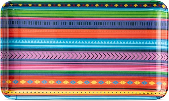 Mexican Fiesta Melamine Platter - R HORSE Mexican Platter Gift Fiesta Taco Serving Tray Plate Colorful Cinco De Mayo Serving Dishes Mexican Fiesta Gift for Taco Desserts Outdoor Indoor Dinner Party