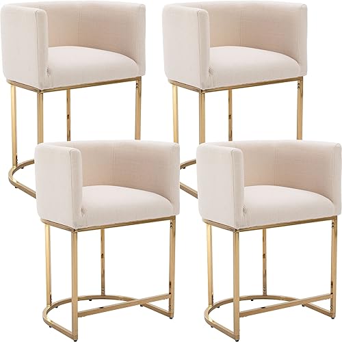 Miniatura 53 de Taburetes de Bar Modernos de Altura de Mostrador Tapizados en Cuero PU Juego de 3, Taburetes de Isla de Cocina de 24", Sillas de Bar con Marco