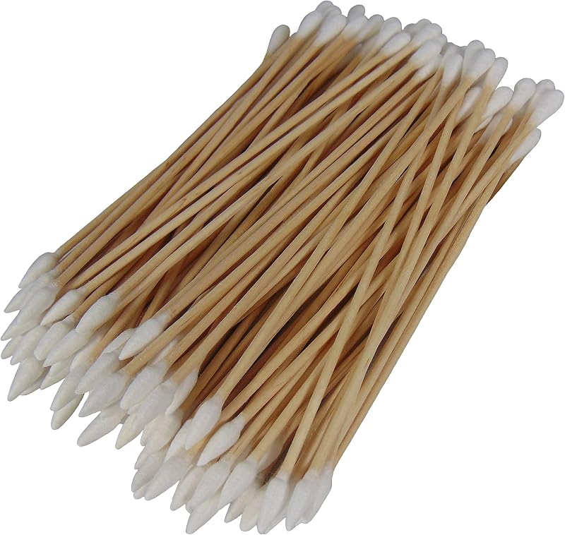Type-III Products Hastes de Algodão com Haste de Madeira de 15,24 cm, Dupla Face, 100 unidades