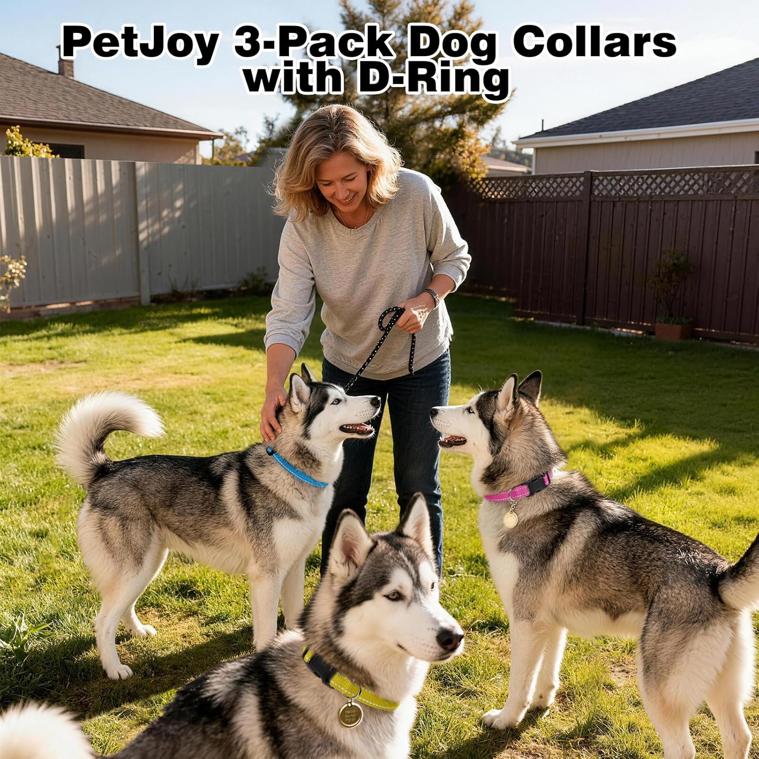 PetJoy 3 Dog Shock Collar with Remote, with Total of 6 Collar Straps