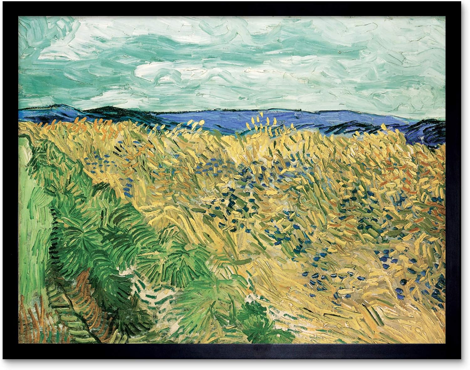 Vincent Van Gogh Wheatfield With Cornflowers Art Print Framed Poster Wall Decor 12x16 inch