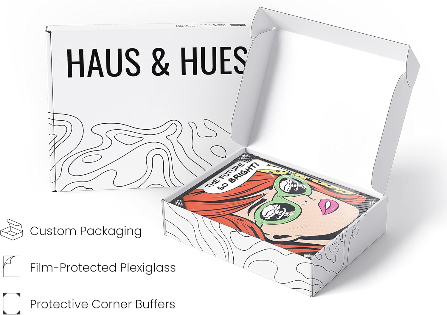 RipGrip Pop Art and Vintage Poster Print - The Future is Bright Trendy Andy Warhol Wall Art, Dope College Dorm Decor, Cool Wall Art (with Black Frame, 16x20)