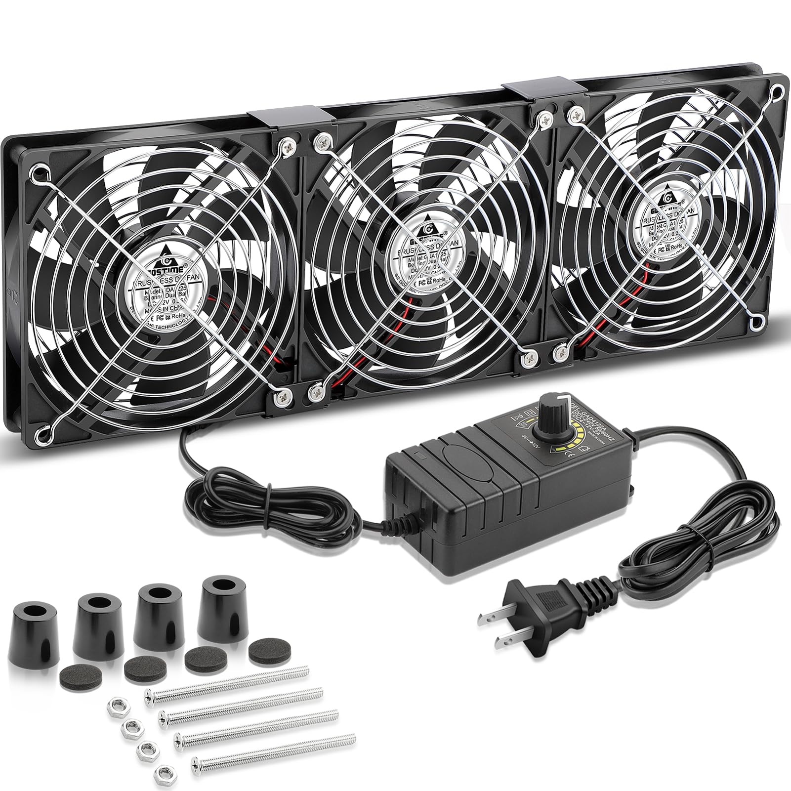 Amazon.co.jp: GDSTIME ビッグエアフロー 3 x 120mm ファン DC 12V