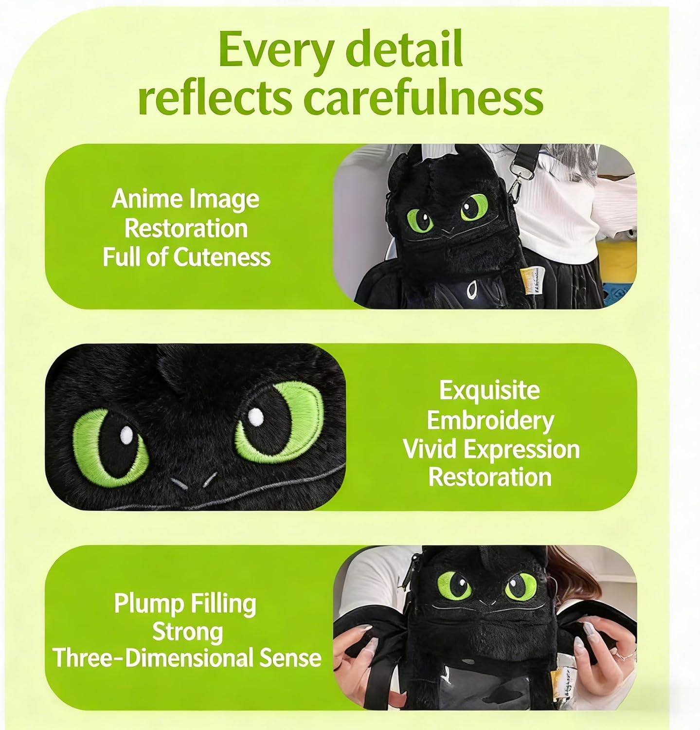 MINISO How to Train Your Dragon Toothless Crossbody Bag, Black, Silicone, Small, Cartoon Character Theme, Waterproof birthday gift