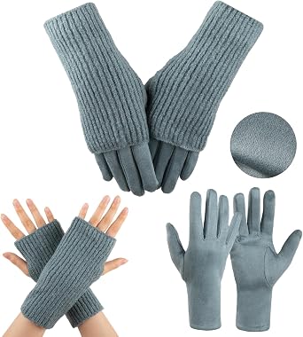 Winter Fingerless Gloves for Women Warm Gloves Knit Arm Warmers Wrist Mittens for Cold Weather