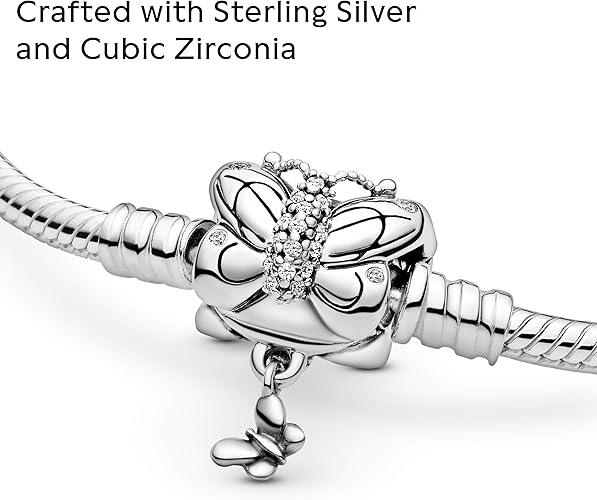 Adatto per bracciale Pandora 925 originale camaleonte lucciola luminosa farfalla ciondoli in argento perline per gioielli fai da te di Natale (3°) - Italia
