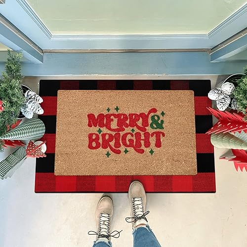 Vista 117 de Tapete Kimode de algodón, a cuadros, color negro y blanco, lavable, para porche, entrada, cocina