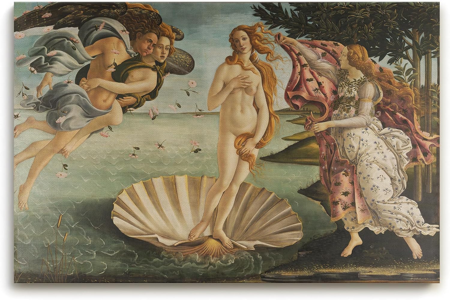 Birth of Venus Canvas Prints - Wrapped Gallery Canvas Wall Art - Classical Renaissance Decor for Living Room, Bedroom, Office - Vintage Masterpiece Artwork for Apartment and Home Decor 16''x24''
