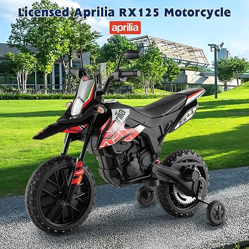 Miniatura 3 de OLAKIDS Motocicleta para niños, 12 V, con licencia BMW, eléctrica, con ruedas de entrenamiento, juguete de bicicleta todoterreno con luces LED,