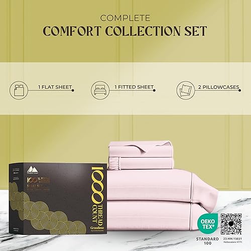 Miniatura 4 de MAYFAIR LINEN Sábanas de Algodón Egipcio 100% Puro Tamaño California King - 1000 Número de Hilos 4 Piezas de Lujo Sábanas Cal King de Hotel 5