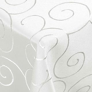 DecoHomeTextil Kringel Tischdecke Eckig 110 x 180 cm Weiß