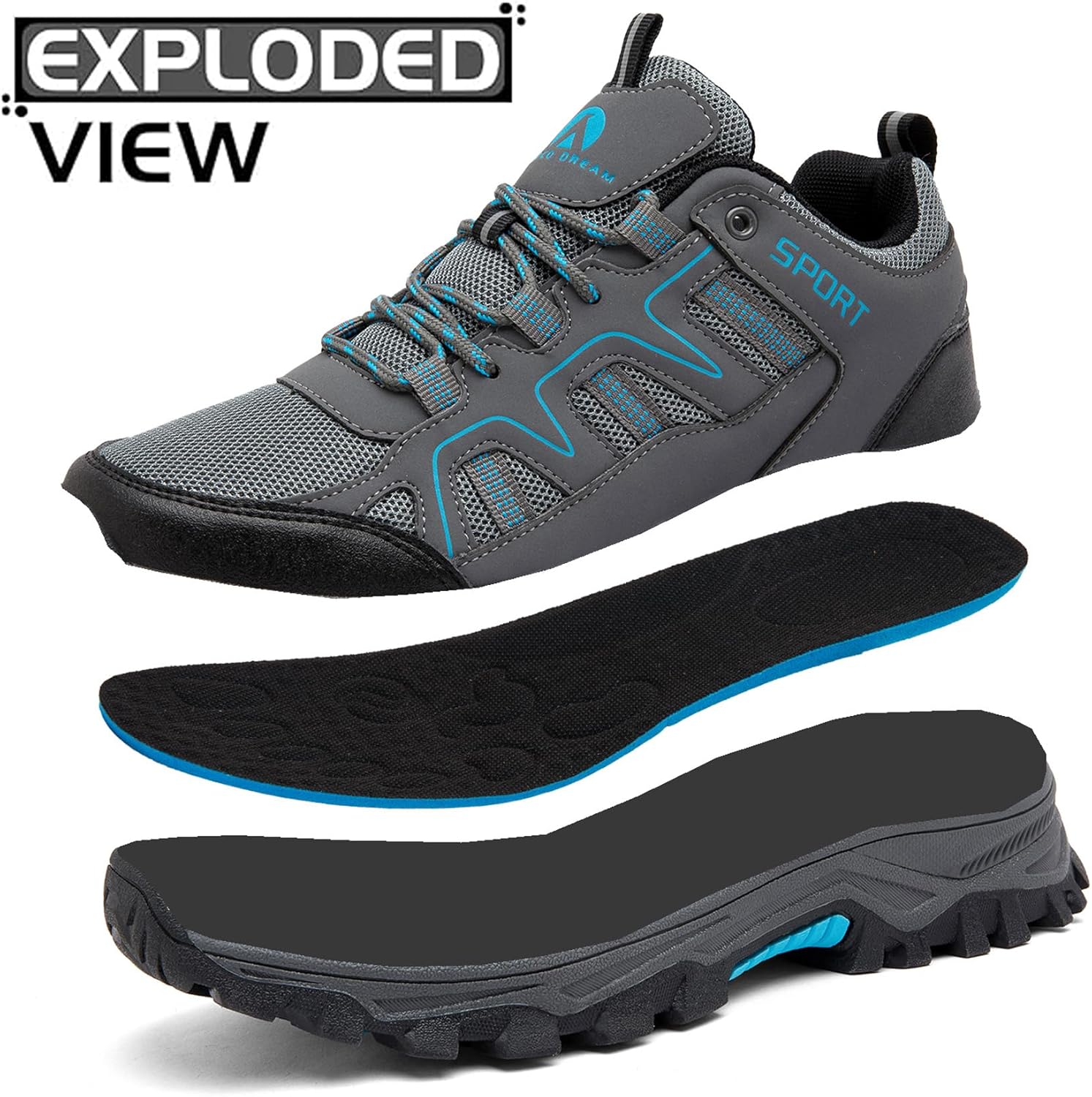 Hiking Shoes Men's Women's Walking Shoes Lightweight Breathable Trekking Trails Trainers Outdoor Backpacking Camping Sneaker