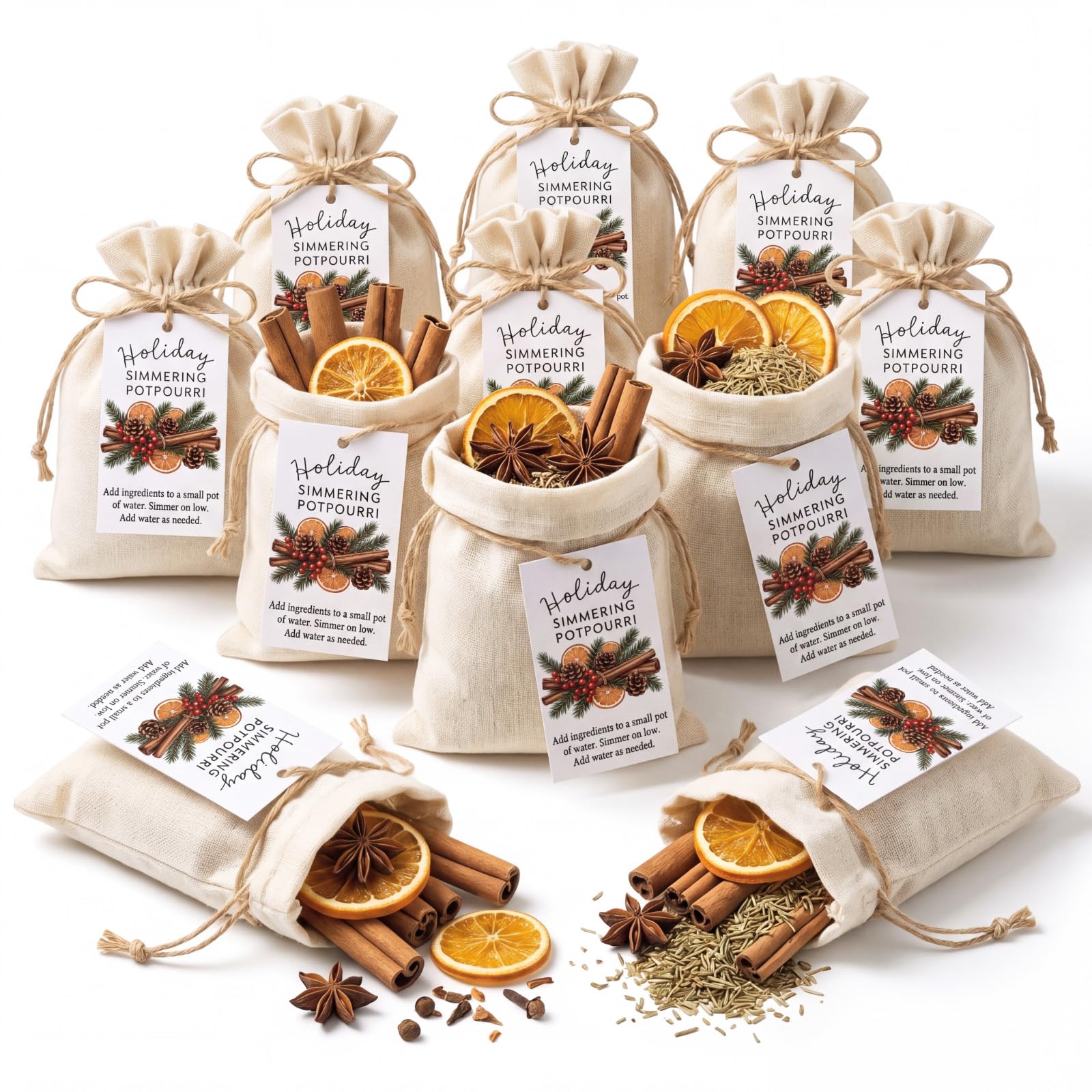 Confezione da 24 potpourri natalizi