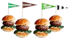 Multicolor Football Flag Wooden Food Picks - 2.5